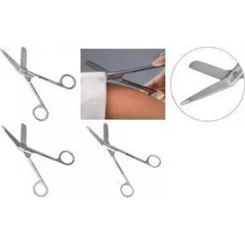 Tijera de primeros auxilios P-96022, tijera médica de primeros auxilios, 14,0 cm, acero inoxidable, plata