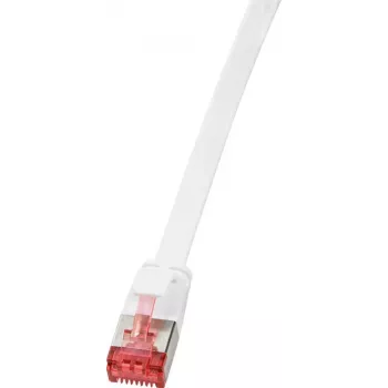 Logilink SlimLine - cable de red - RJ-45 (M) a RJ-45 (M) - 5 m - U/FTP, PiMF - CAT 6 - moldeado, protección de lengüeta, plano - blanco (CF2071S)