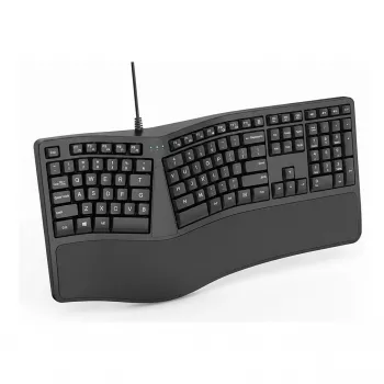 Teclado ergonómico compacto inalámbrico TRUST KEYRA ERGO MULTI DE — inalámbrico, diseño compacto, distribución de teclas alemana