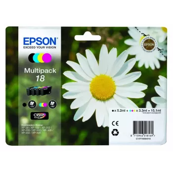 Multipack de cartuchos de tinta Epson Daisy Multipack 4 colores 18 Claria Home Ink — Standard Yield, 4 colores