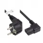 Cable de alimentación con conector Schuko tipo E+F (CEE 7/7, acodado) a C13 (acodado a la derecha), negro, 1,00 mm², 3 m, Good Connections® (P0131-S030)
