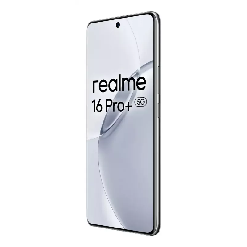 Smartphone REALME realme 16 Pro+ – 6.8 pulgadas (17.3 cm) 1280×2800, Snapdragon 7 Gen 4, 12 GB RAM, 512 GB, 200 MP triple cámara, 7000 mAh, Gris