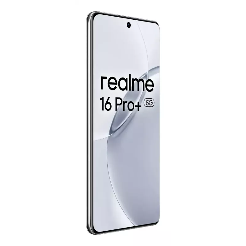 Smartphone REALME realme 16 Pro+ – 6.8 pulgadas (17.3 cm) 1280×2800, Snapdragon 7 Gen 4, 12 GB RAM, 512 GB, 200 MP triple cámara, 7000 mAh, Gris