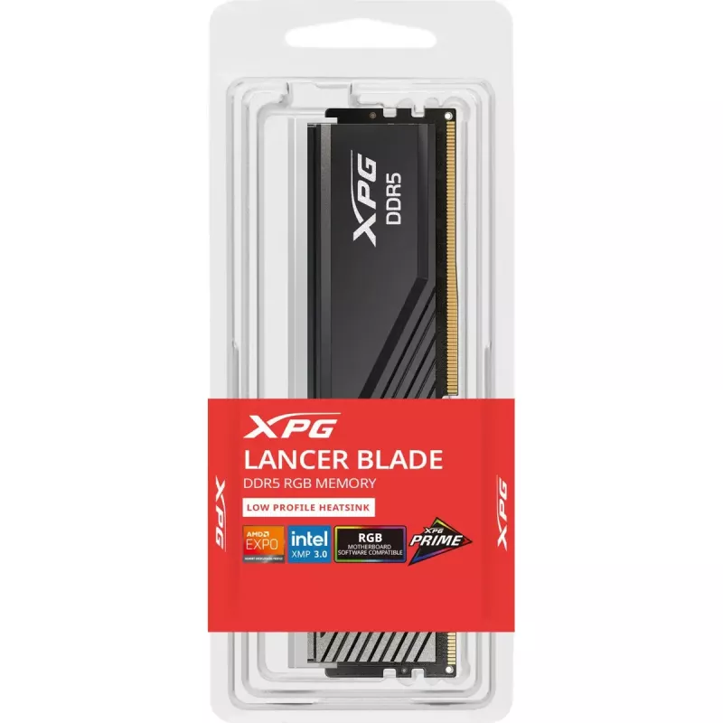 Memoria de escritorio DDR5 24 GB ADATA XPG Lancer Blade RGB DIMM 6000 MT/s, CL36, negra, INTEL XMP