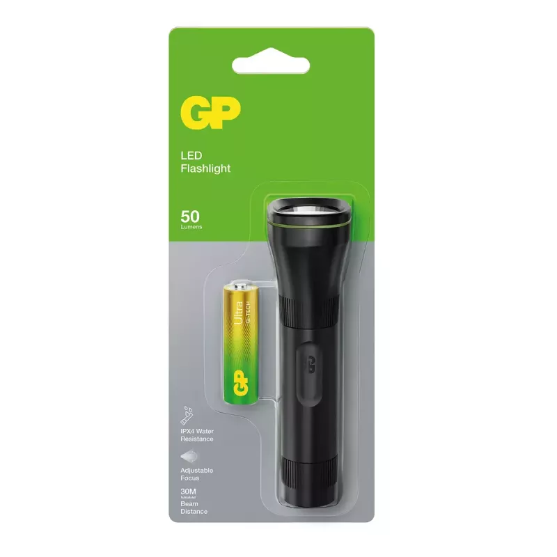 Linterna de mano GP Lighting 450066 negra 50 lm 30 m 24 h