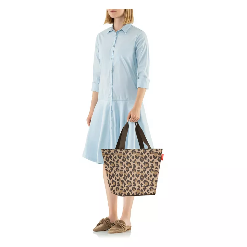 reisenthel Bolsa de compra shopper M LEO MACCHIATO fibra sintética marrón ZS6048 (ZS6048)