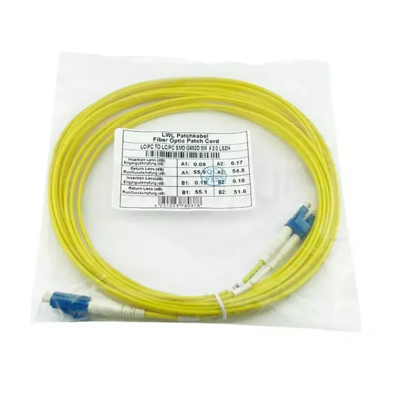 BlueOptics CAB-SMF-LC-LC-5-BO cable patch de fibra monomodo LC-UPC/LC-UPC, 5 m, beige
