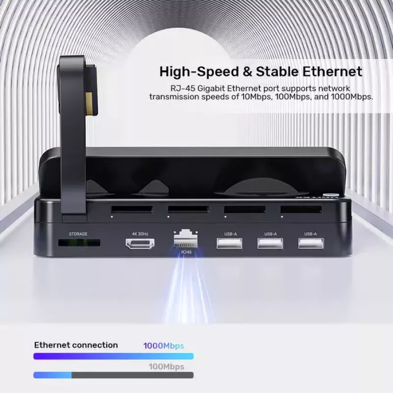 Base de acoplamiento para consola portátil Unitek G1002F01 — Conexión de acoplamiento USB, negro