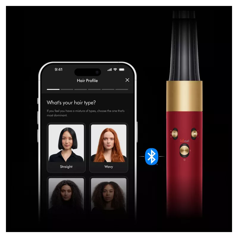 Airwrap i.d. Straight + Wavy Limited Edition, multistyler rojo/oro, Bluetooth