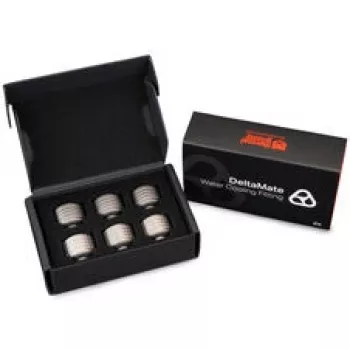 Thermal Grizzly DeltaMate Compression Fitting ST16, latón G1/4, níquel, pack de 6 (TG-DM-FIT-6201)
