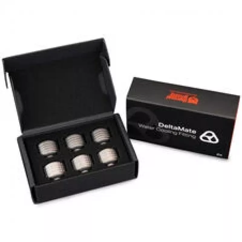 Thermal Grizzly DeltaMate Compression Fitting ST16, latón G1/4, níquel, pack de 6 (TG-DM-FIT-6201)