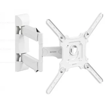 Soporte de TV de pared ONKRON M4-W para 32 pulgadas–65 pulgadas (81–165 cm), inclinable y orientable, VESA hasta 400×400, carga máx. 35 kg, blanco