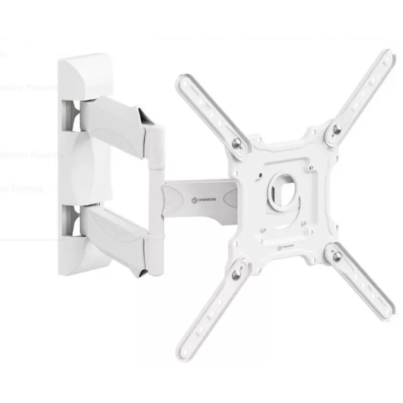 Soporte de TV de pared ONKRON M4-W para 32 pulgadas–65 pulgadas (81–165 cm), inclinable y orientable, VESA hasta 400×400, carga máx. 35 kg, blanco