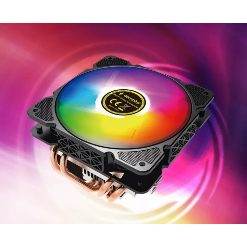Ventilador de CPU Gembird CPU-HURACAN-ARGB-X140 12 cm negro blanco 800-1600 rpm