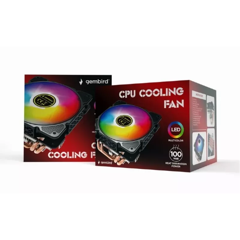 Ventilador de CPU Gembird CPU-HURACAN-ARGB-X140 12 cm negro blanco 800-1600 rpm