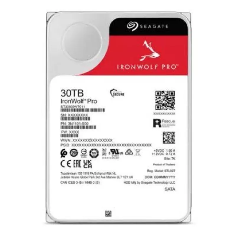 Disco duro | SEAGATE | IronWolf Pro | 30 TB | 512 MB | 7200 rpm | 3,5 | ST30000NT011