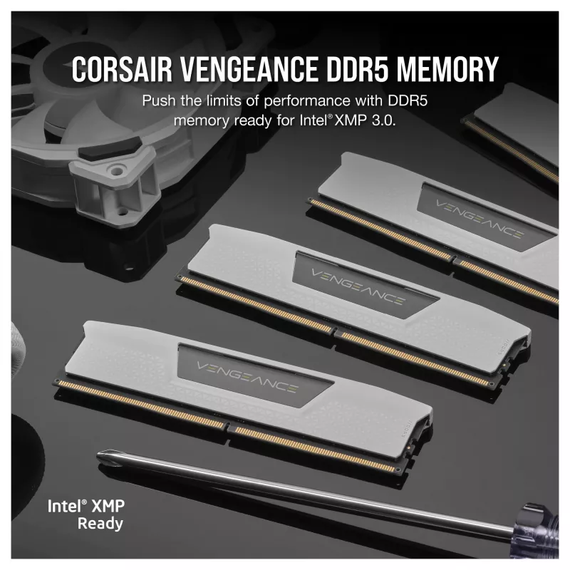 Kit de memoria RAM para sobremesa Corsair Vengeance 32GB (2x16GB) DDR5 6400MHz CL36 – blanco