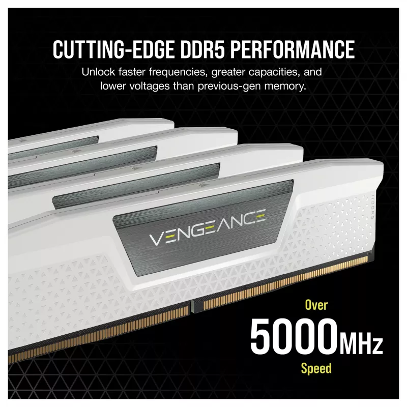 Kit de memoria RAM para sobremesa Corsair Vengeance 32GB (2x16GB) DDR5 6400MHz CL36 – blanco