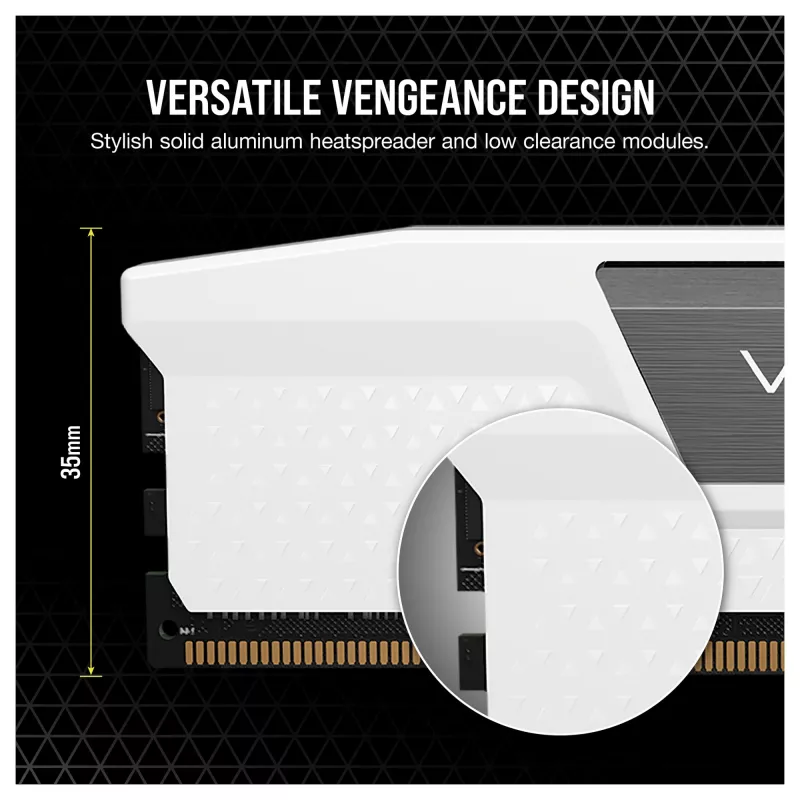 Kit de memoria RAM para sobremesa Corsair Vengeance 32GB (2x16GB) DDR5 6400MHz CL36 – blanco