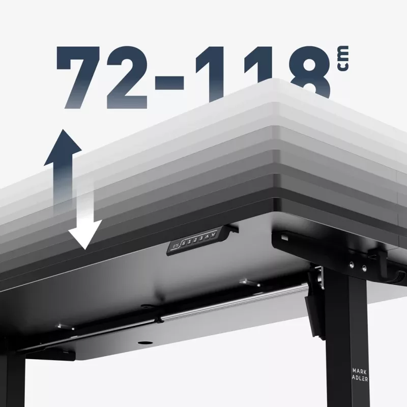 Escritorio mark adler Leader 7.3 negro – estación de trabajo ergonómica de altura ajustable