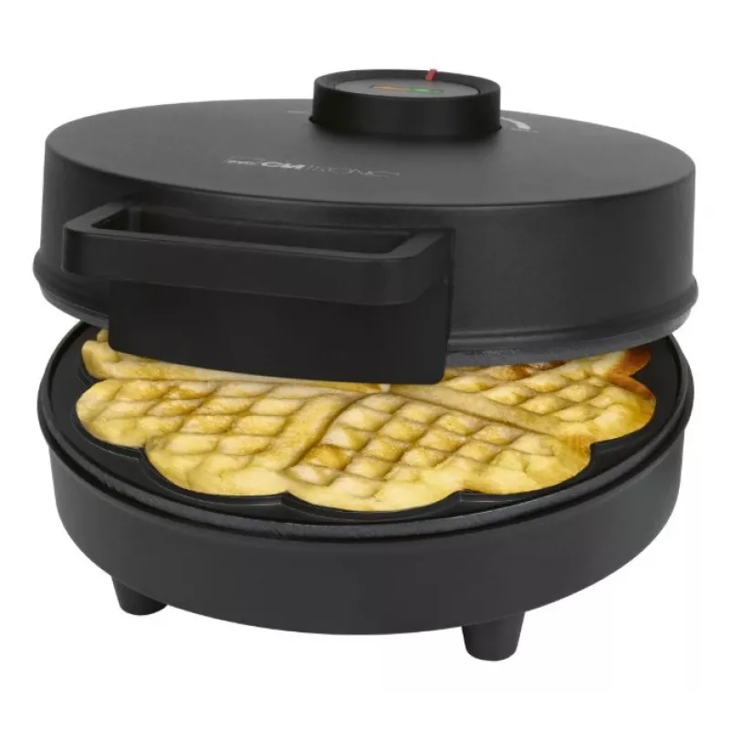 Clatronic WA 3832 gofrera con forma de corazón, negro