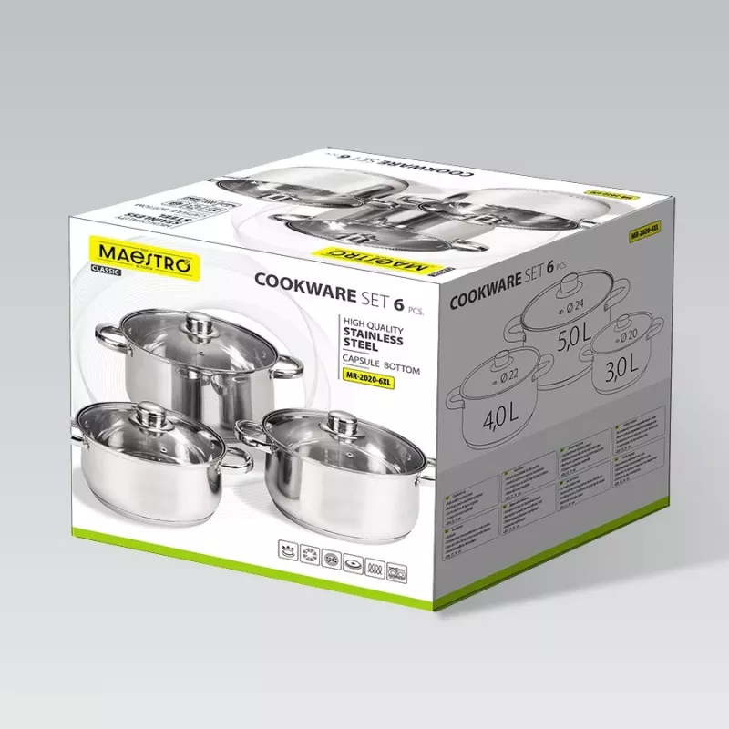 Set de ollas Maestro MR-2020-6XL — set de 6 piezas