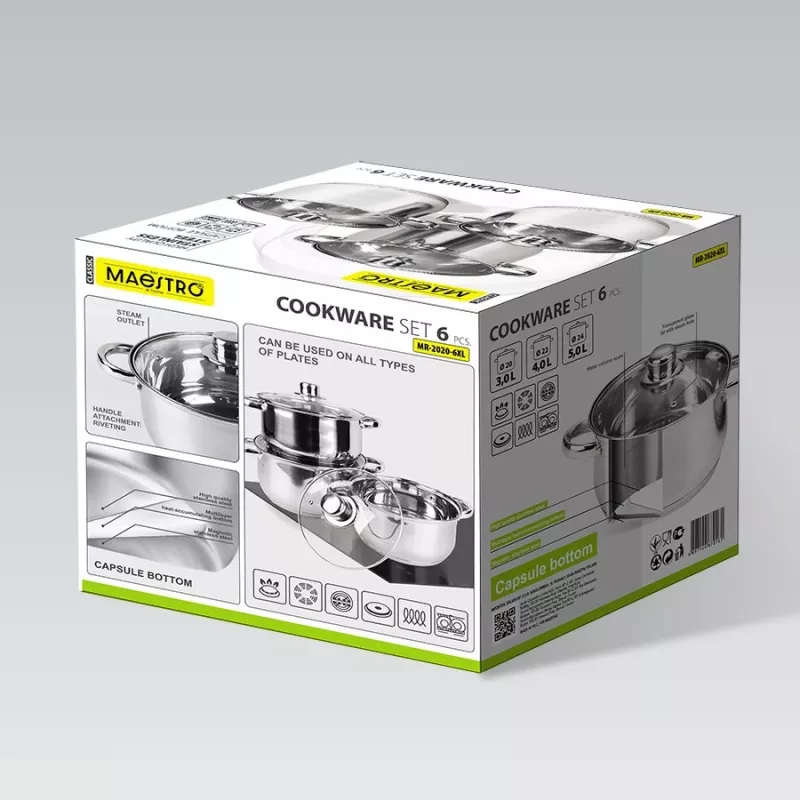Set de ollas Maestro MR-2020-6XL — set de 6 piezas