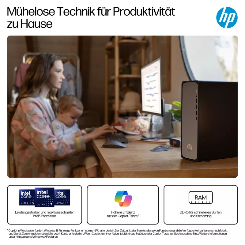 HP OmniDesk S03-0032ng - sobremesa slim - Core i3 i3-14100 - sistema completo - Core i3