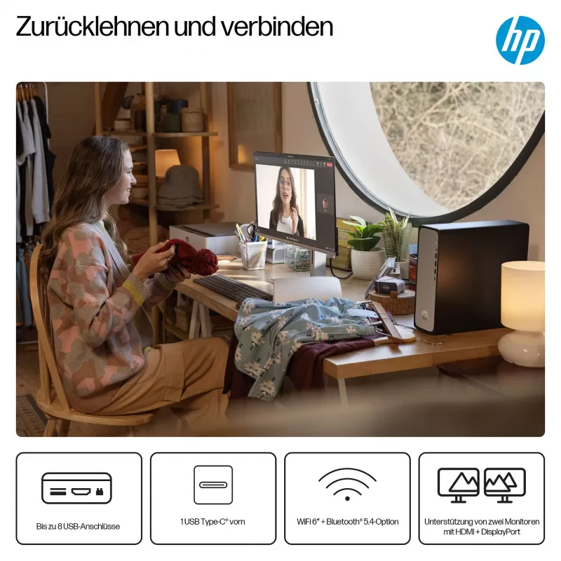 HP OmniDesk S03-0055ng Intel Core i5-14400 sobremesa slim - sistema completo - Core i5