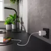 Cargador de pared DIGITUS USB GaN 45W — 1× USB-C, 1× USB-A, entrada 100–240V, blanco