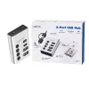 Hub USB 3.2 Gen 1, 4 puertos, USB-A/C, interruptor de encendido/apagado