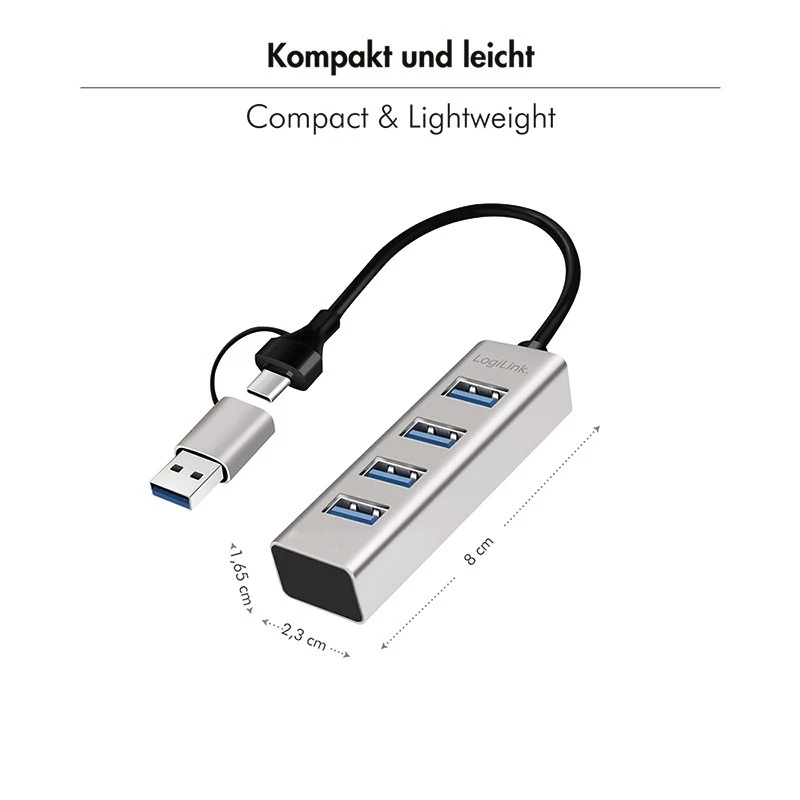 Hub USB 3.0 4 puertos USB-A 5 Gbit/s
