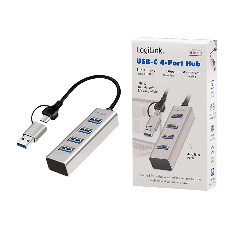 Hub USB 3.0 4 puertos USB-A 5 Gbit/s