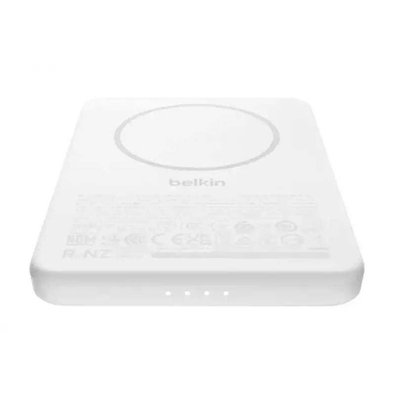 Batería externa Belkin BPD010hqWH 5000 mAh, carga inalámbrica 7,5 W, USB-C, blanca