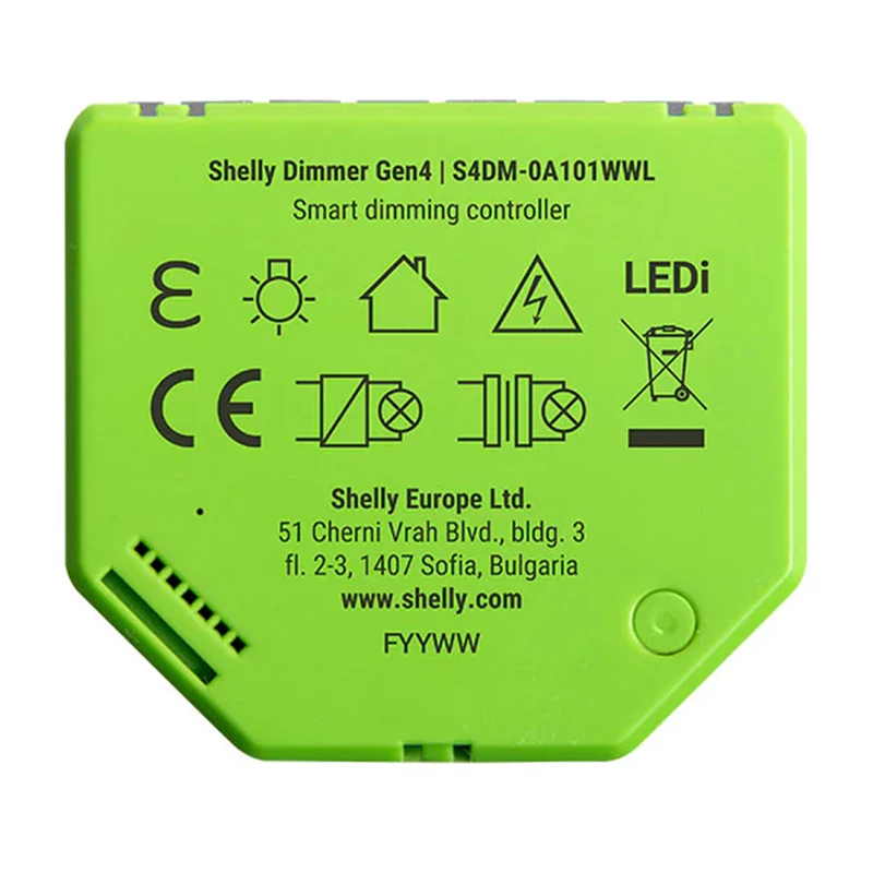 Shelly Dimmer Gen4 Green conectividad multiprotocolo