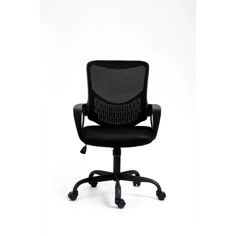 Silla de oficina ActiveJet YK507 negra – silla giratoria ergonómica, tela/PU, regulable en altura