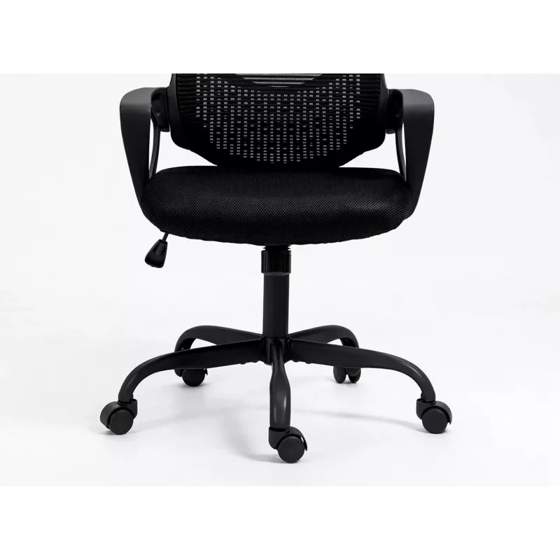 Silla de oficina ActiveJet YK507 negra – silla giratoria ergonómica, tela/PU, regulable en altura