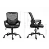 Silla de oficina ActiveJet YK507 negra – silla giratoria ergonómica, tela/PU, regulable en altura