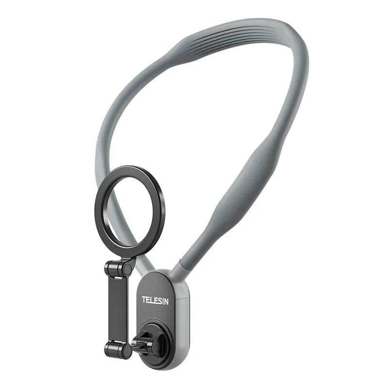 Soporte de cuello magnético Telesin MNM-002 para iPhone (12–16) – ángulo ajustable, ligero