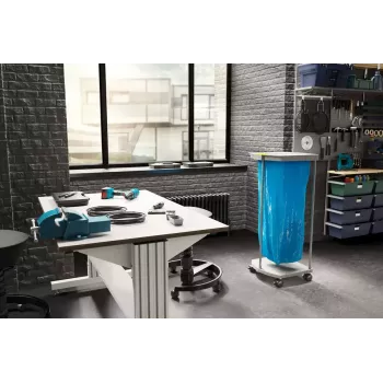 Soporte de bolsas de basura de pie Hailo ProfiLine MSS XXXL — interior, aluminio/metal/plástico, 430×450×970 mm
