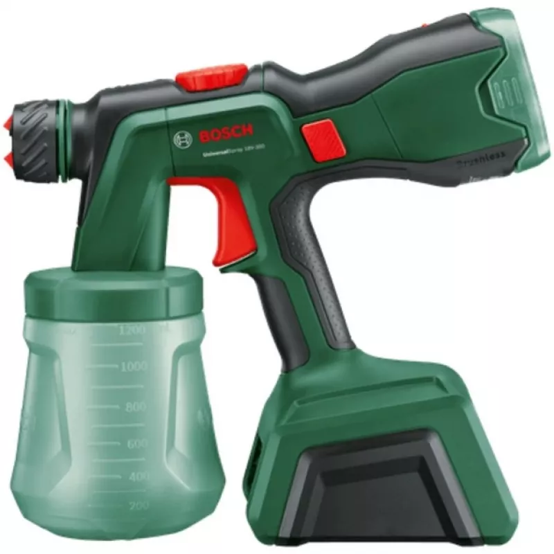 Pistola de pintar a batería UniversalSpray 18V-300 solo (verde, sin batería ni cargador, POWER FOR ALL ALLIANCE)