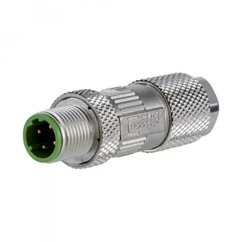 METZ CONNECT conector macho M12 codificado D IP67 Cat. 5 montaje en campo recto