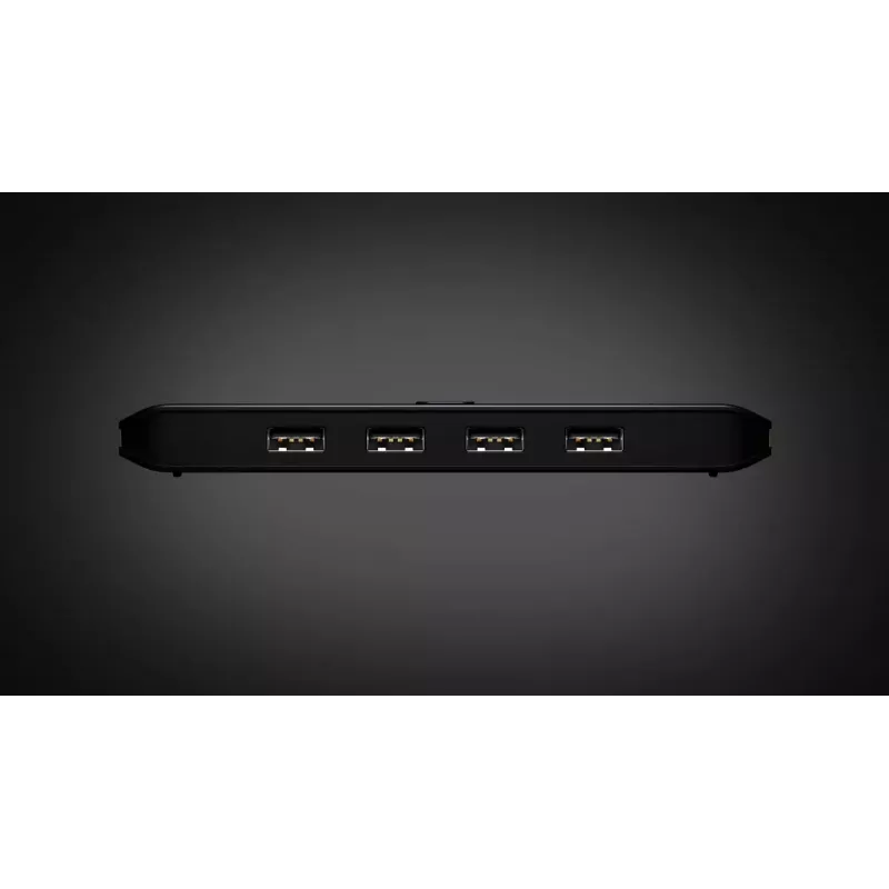 Conmutador de uso compartido USB 2.0 ATEN US4224 — 2x host a 4x dispositivo, 480 Mbit/s, negro