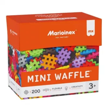 Bloques de construcción Marioinex Mini Waffle 200 piezas – sistema de bloques de plástico para encajar
