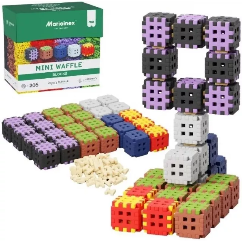 Bloques de construcción Marioinex Mini Waffle 206 piezas — set de construcción para niños