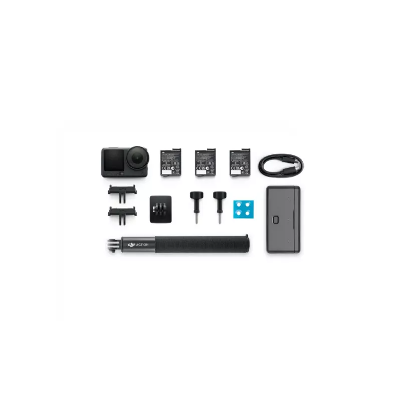 Cámara de acción DJI Osmo Action 6 Adventure Combo — 38 MP, 4K Ultra HD, CMOS de 1/1,1 inch, campo de visión de 155°, zoom digital 2x