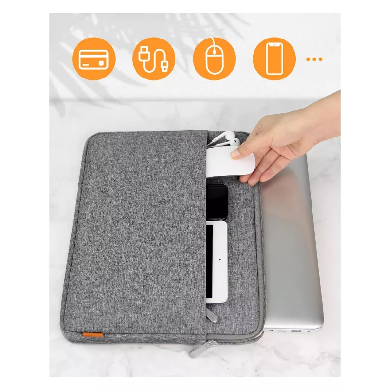 Funda protectora Inateck LB01005 para portátiles de 35,6 cm (14 inch), gris, superficie lisa