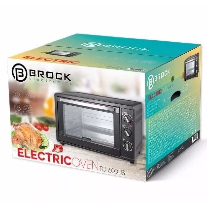 Mini horno Brock Electronics TO 6001 B – 60 l, 2200 W, negro
