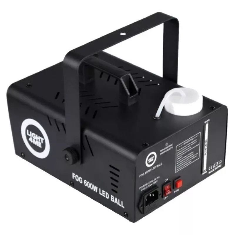 LIGHT4ME FOG 600W LED BALL - Máquina de humo, efecto de iluminación de humo/bola disco, mando a distancia inalámbrico
