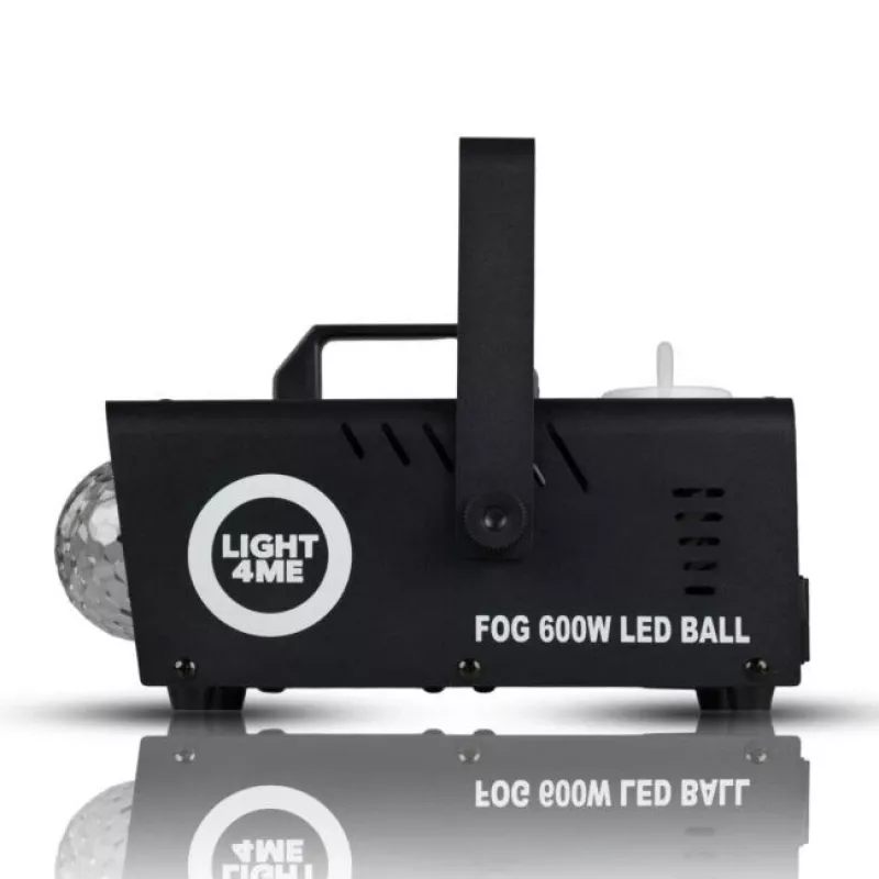 LIGHT4ME FOG 600W LED BALL - Máquina de humo, efecto de iluminación de humo/bola disco, mando a distancia inalámbrico